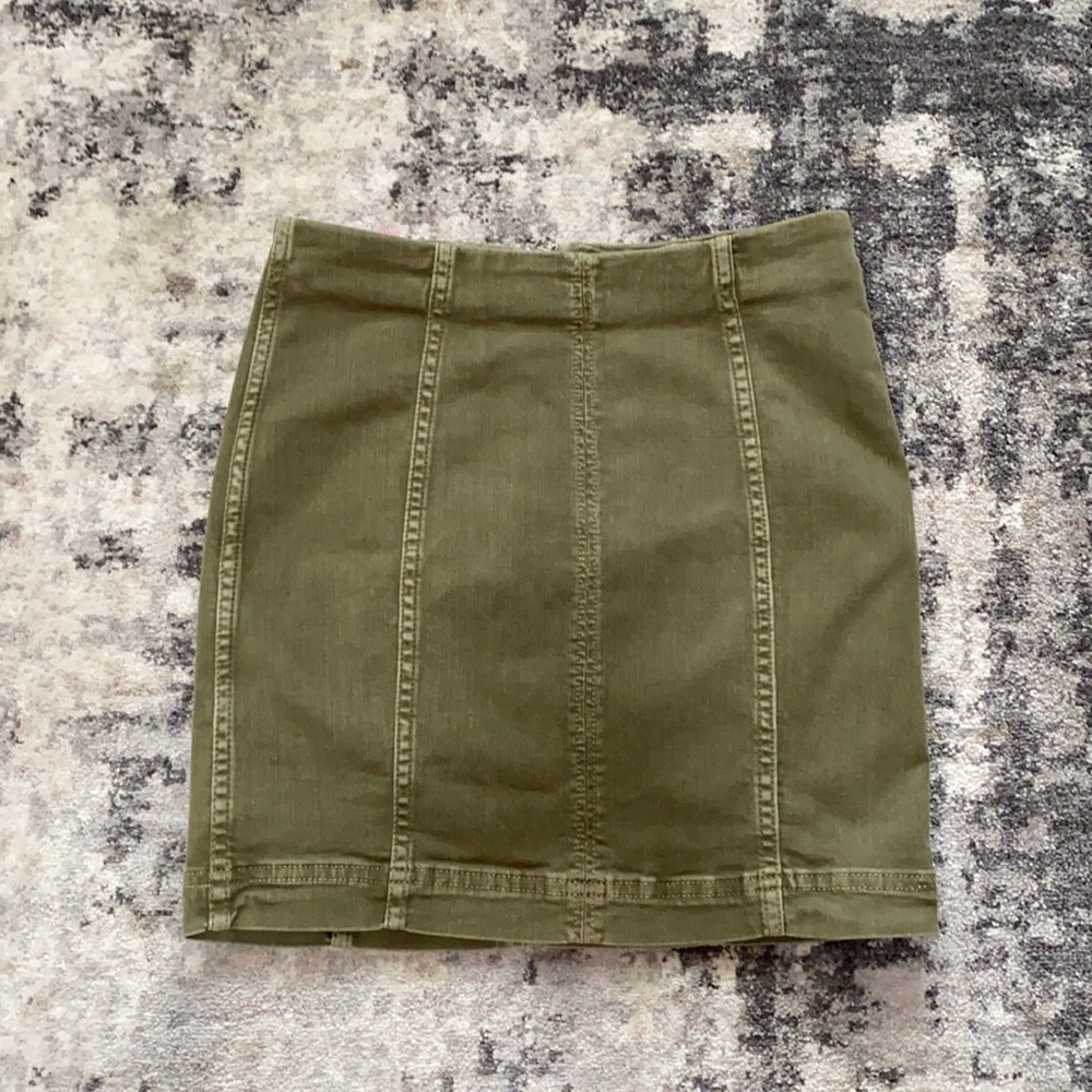 army green free people skirt - Picture 1 of 2